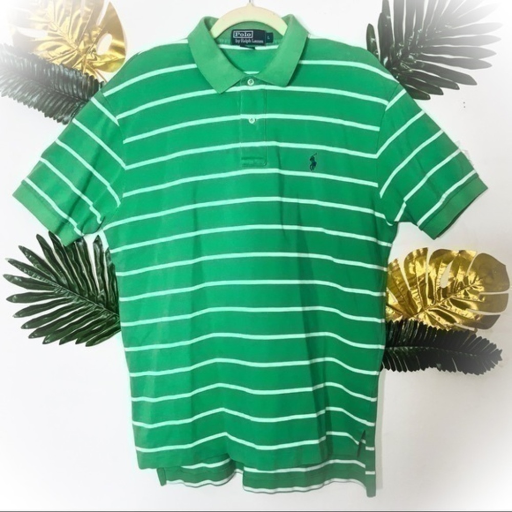 VINTAGE POLO BY RALPH LAUREN GREEN STRIPE …